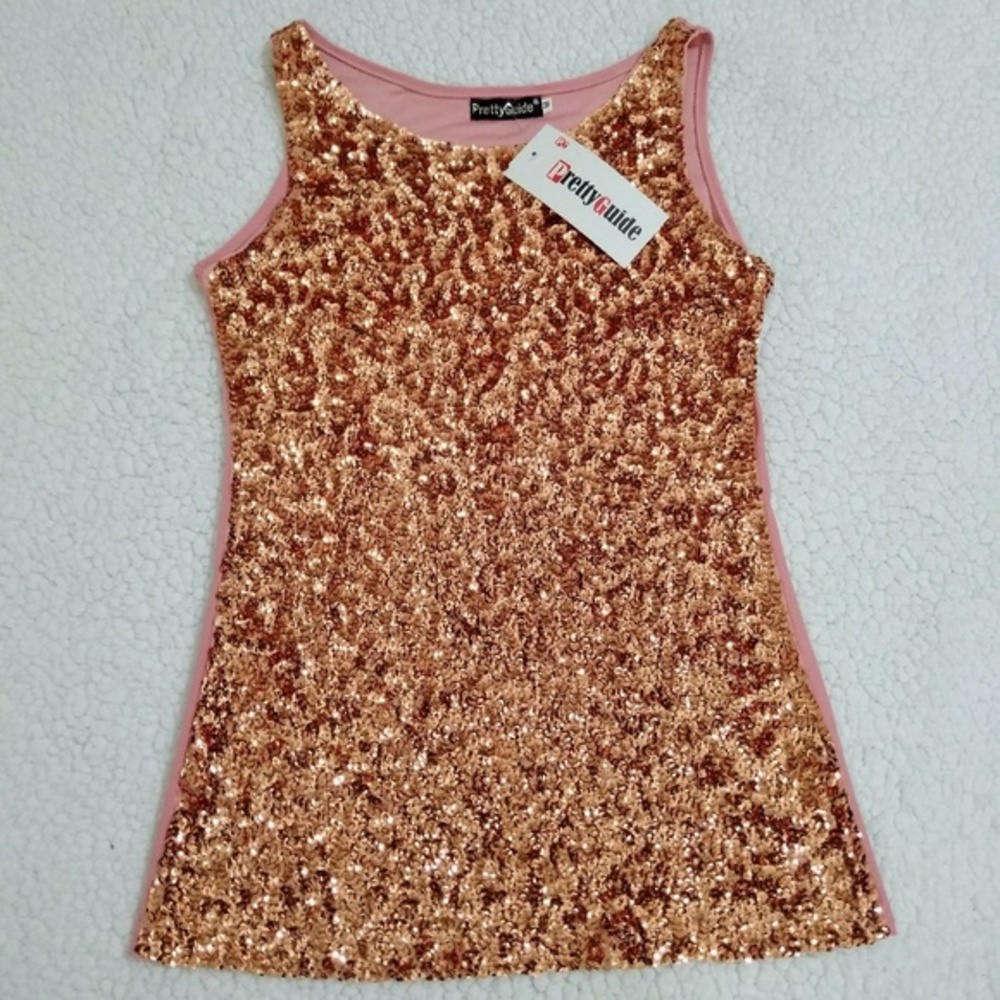 Boutique⭐️Divalicious Gold Sequin Top